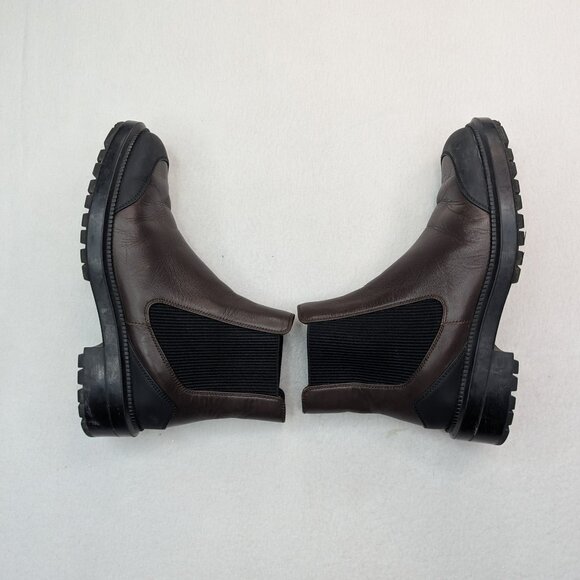 Aquatalia Men’s Size 5.5 Brown Leather Chelsea Boots | Waterproof Lug Sole Italy main image 9